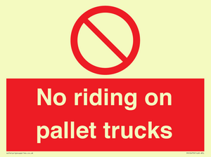 No riding on pallet trucks